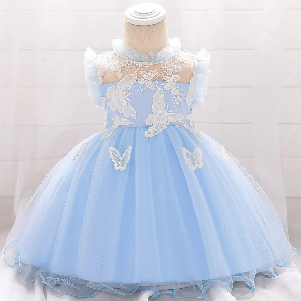 Toddler Butterfly Christening Princess Dress for Baby Lace Tulle 1 Year Birthday Party Girl Dress born Baptism Prom Ball Gown 250103