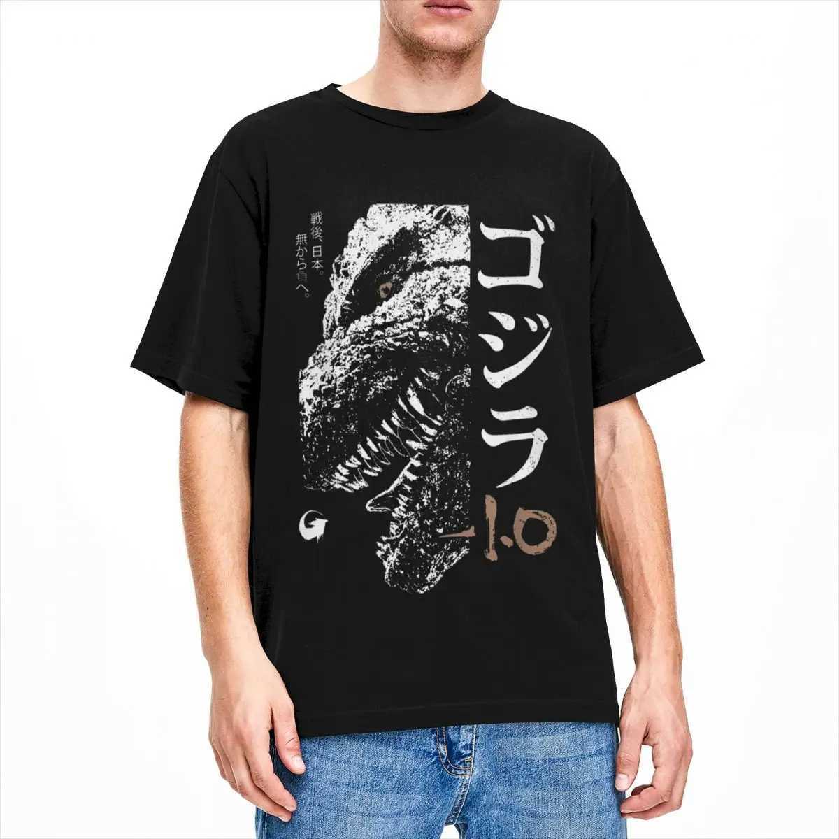 Men Godzillaed Minus One Half Face T Shirts Monster King 100% Cotton Clothing Short Sleeve Crew Neck Tees New Arrival T-ShirtsXJ240102