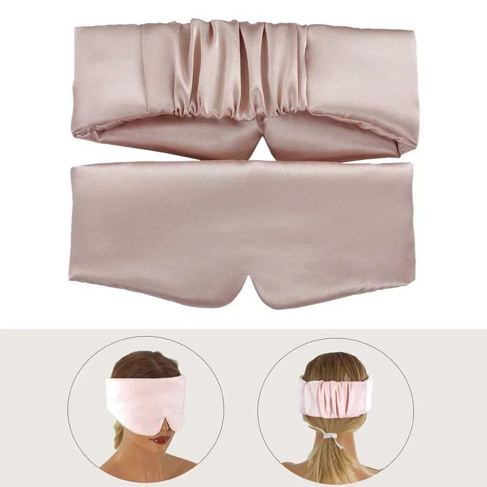 1Pc Silk Satin Sleep Mask Comfortable Sleeping Eye Mask Eyeshade Cover Shade Eyes Relax Enlarged Eye Patch Women Men SleepXJ250103