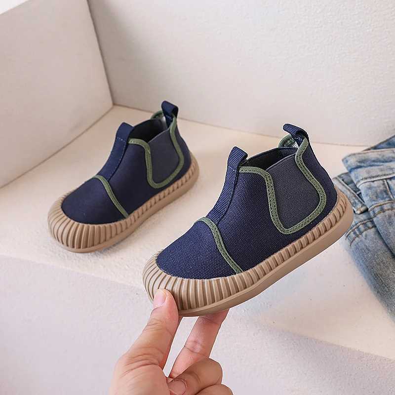 Childrens high top canvas shoes baby soft soled cute biscuit shoes spring and autumn boys and girls school canvas M250103