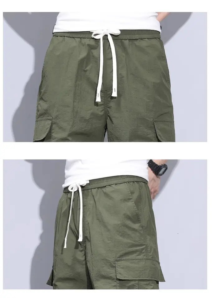 Black set shorts mens loose summer pants American retro long street casual five dot print Chinese pants 241230