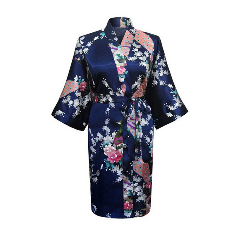 womens Solid royan silk Robe Ladies Satin Pama Lingerie Sleepwear Kimono Bath Gown pjs Nightgown 17 colors