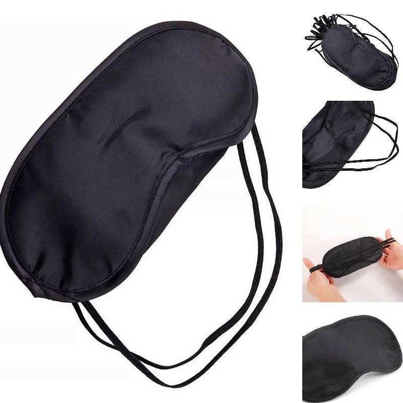 1pc Black Sleep Mask Natural Sleeping Eye Mask Eyeshade Cover Shade Eye Patch Women Men Soft Portable Blindfold Travel EyepatchXJ250103