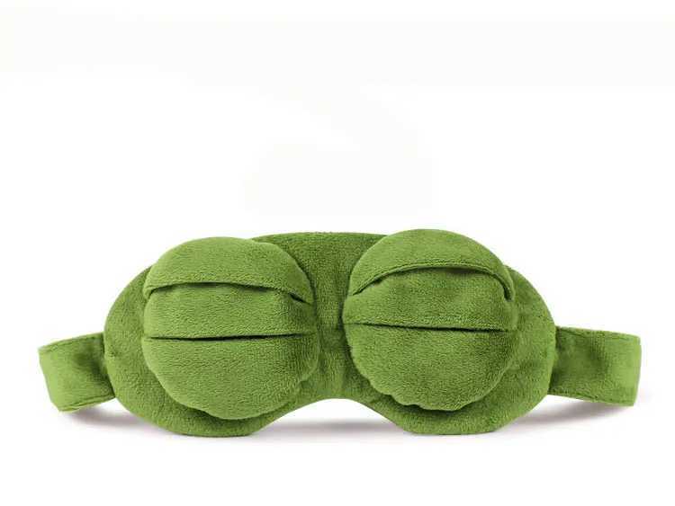 Funny Creative Pepe the Frog Sad Frog 3D Eye Mask Cover Cartoon P Sleeping Mask Travel Sleep Eye MaskXJ250103