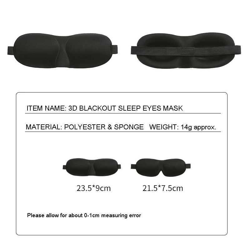 3D Shading Sleeping Eye Mask Block Out Light Eye Cover Soft Blackout Sleeping Aid Travel Eyeshade Blindfold Eyepatch SlaapmaskerXJ250103