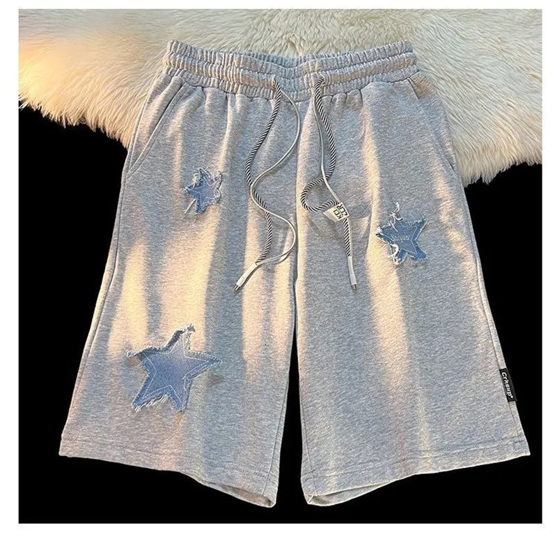 Summer celebrity couple embroidered shorts identical Y2K retro Harajuku style straight tube loose sports casual shorts 250102
