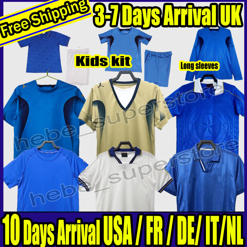 82 90 Italys Retro ROSSI Soccer Jersey DEL PIERO 94 96 BARESI Football shirt ALBERTINI MALDINI 1998 1999 R.BAGGIO 2000 CANNAVARO INZAGHI TOTTI 2006 classic vintage