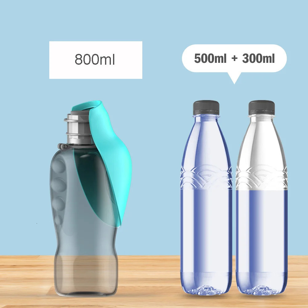 800ml Protable Pet Dog Water Bottle for Small Large Dogs Outdoor Hiking Leakproof Puppy Drinking Bowl Golden Retriever Supplies 250103