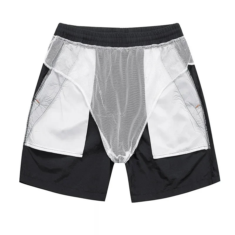 Double Layer Swim Trunks Short Quick Dry Beach Shorts Swimming with Zipper Pockets 250103