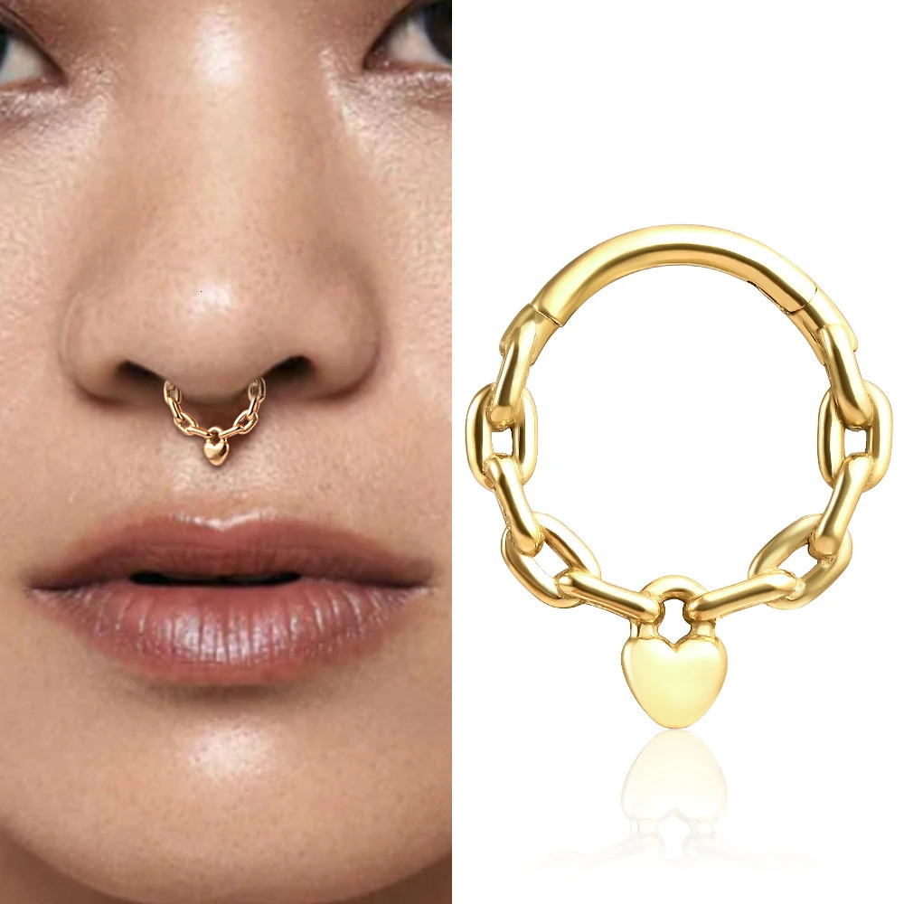 Doearko 1pc Septum Rings Hoop Hinged Segment Septum Nose Ring Clicker Ring Cartilage Earrings Hoop Helix Tragus Piercing Jewelry 250103