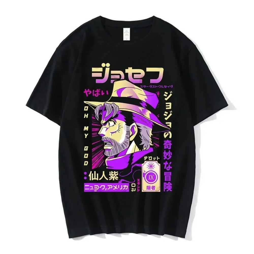 Anime Jojo Bizarre Adventure Graphic Mens T-Shirt Women Fashion Short Sleeve Casual Tops Cotton Oversize Tops StreetwearXJ240102