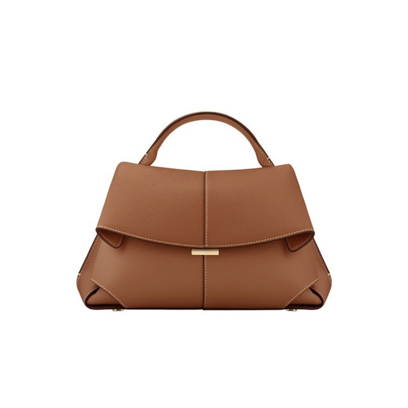 Cowhide Casual Series European And American Fashionable Leather Pleated Women's Niche Fashion Handbag Shoulder Crossbody Bag