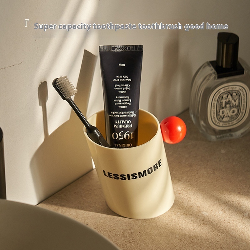 Premium Plastic Couple's Toothbrush Set - Stylish Home Oral Care Cups