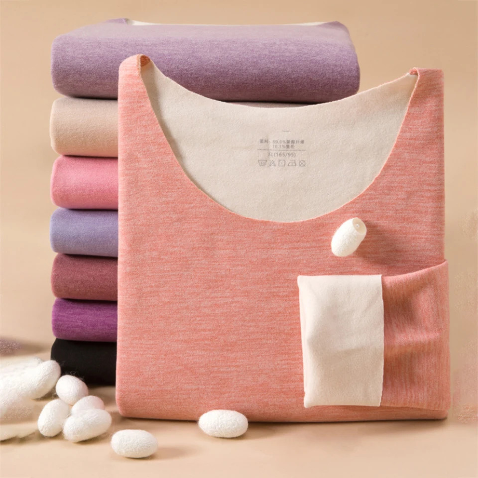 Womens Thermal Underwear Set First Base Layer Long Johns Fleece Lined Undershirt For Winter Cold Weather Thermal Clothing 241231