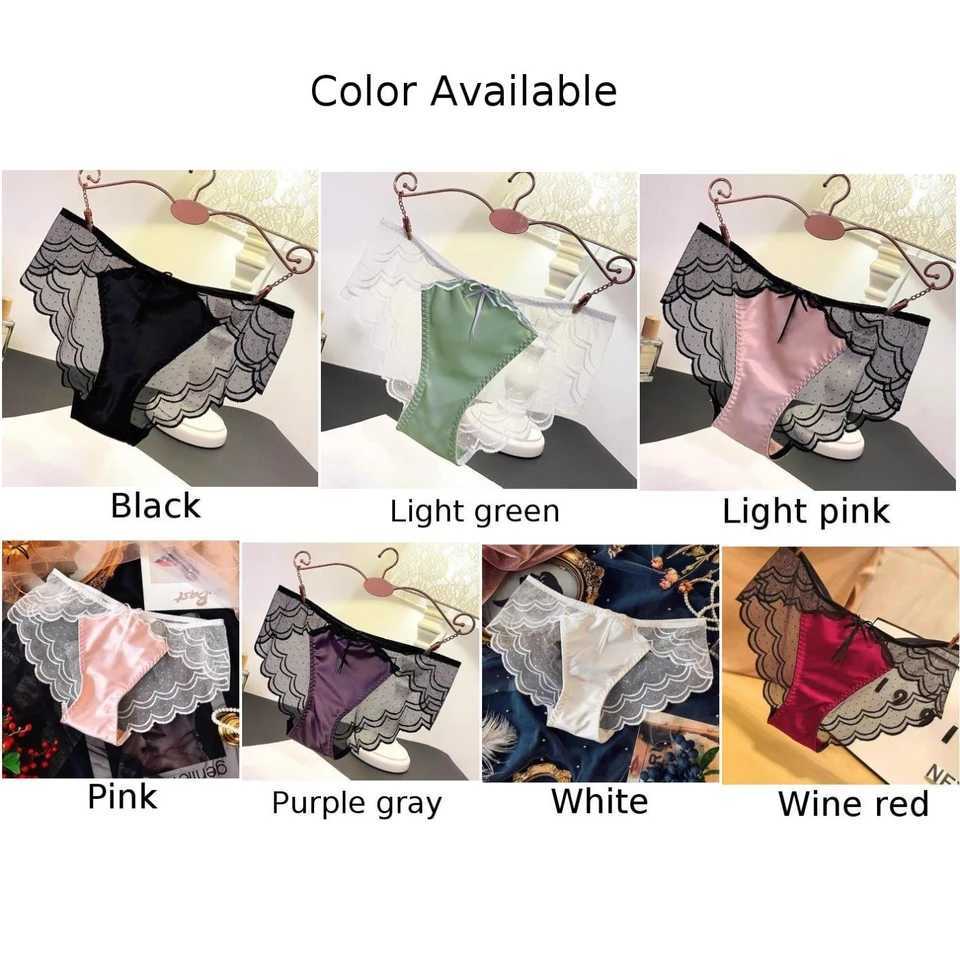 Women Lace Panties Lingerie Soft Satin Silky Underwear Knickers Briefs Seamless UnderpantsXJ250103