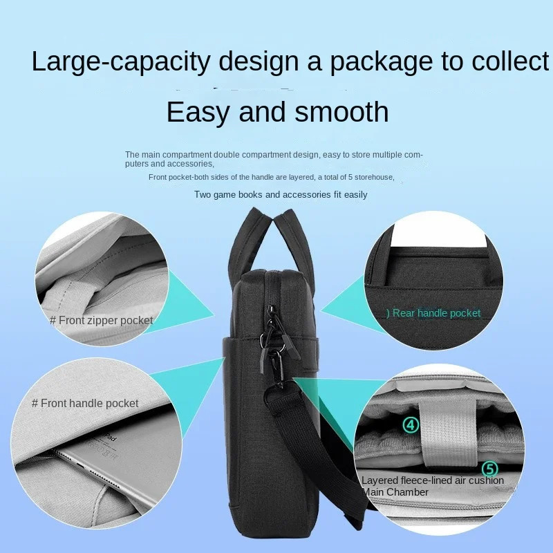 3C Founder Business Men And Women 14 Airbag 15.6-inch 17.3 Laptop Bag Crossbody Shoulder Bag Gaming This Computer Bag Portable 250102
