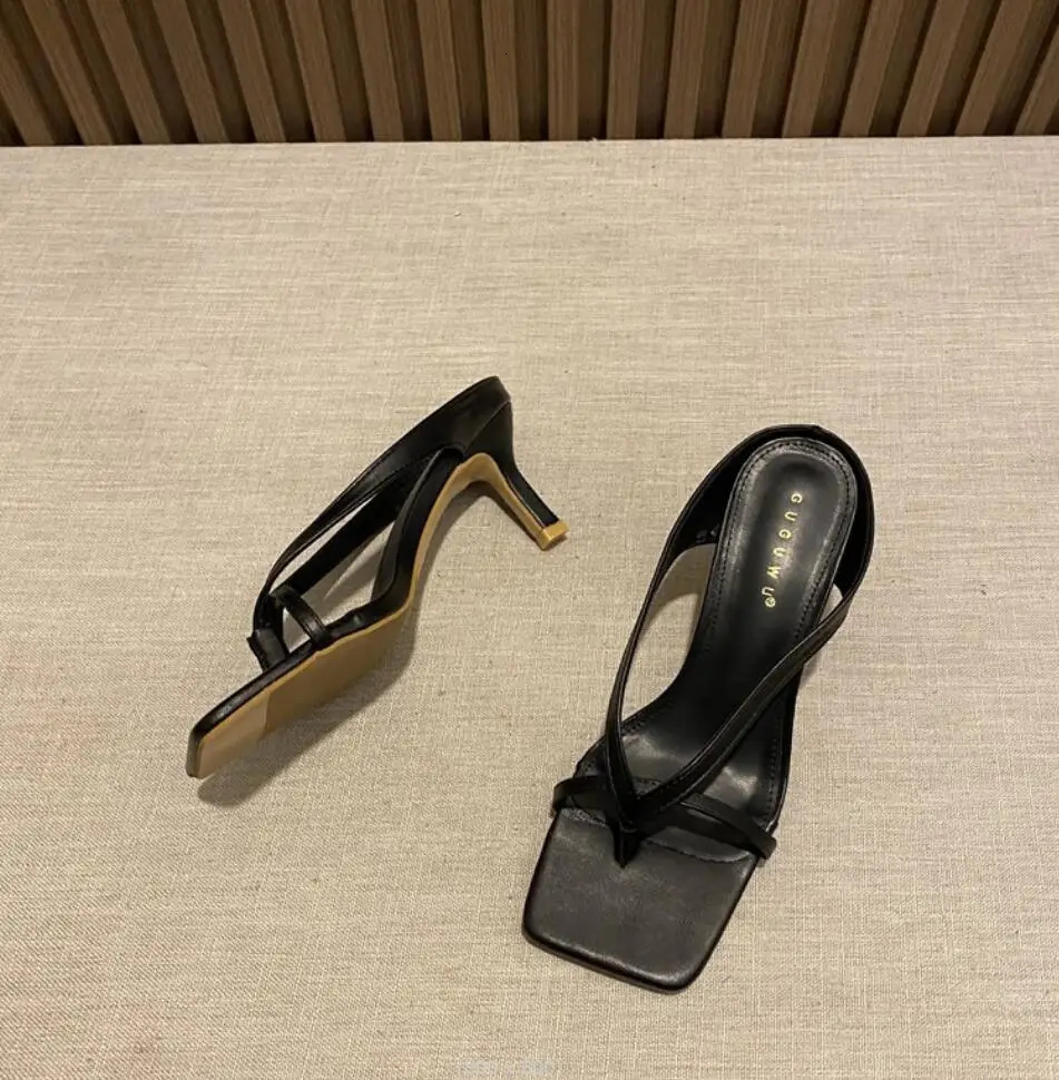 2024 Womens Heel Flip Flops Gold Silver High Heels White Sandals Women Mules Slippers Ladies Summer Shoes Calzado Mujer 250109