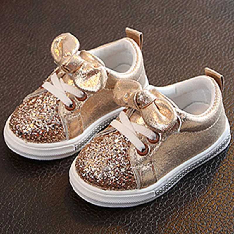 Flash solid color shoes childrens casual sports shoes spring childrens apartment bow Korean fashion girls sports shoes CSH1080 M250103