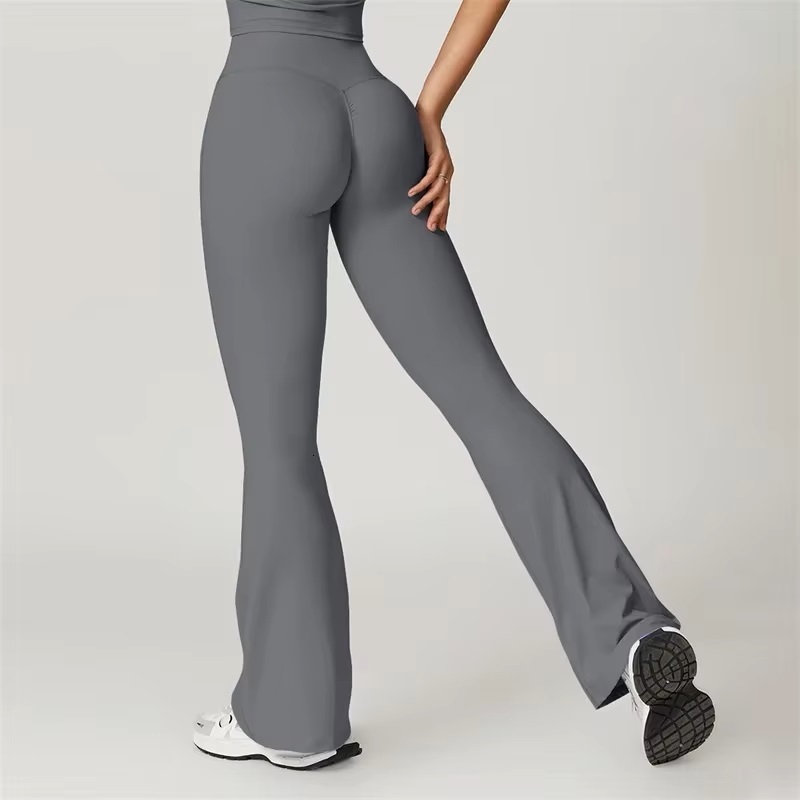 Flared Leggings Pants Scrunch Sports Tights Woman High Waisted Bell Bottoms Push Up Yoga Legging Fiess Workout Legins
