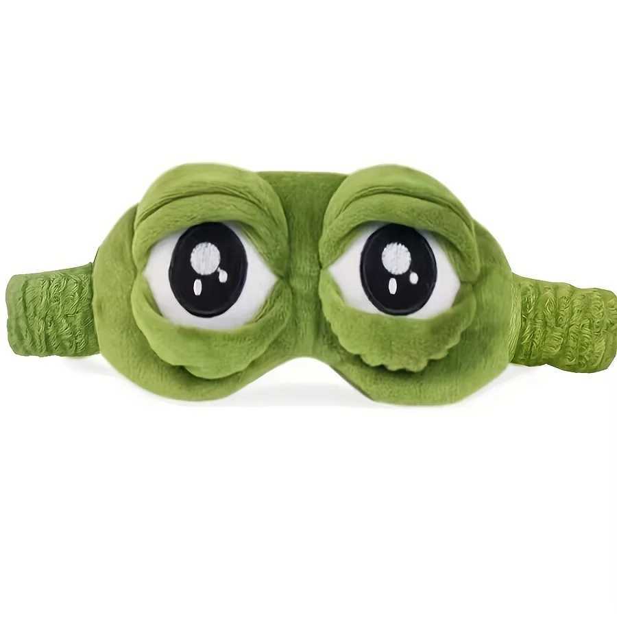 3D Sad Frog Sleep Mask Natural Sleeping Eyeshade Cover Shade Eye Patch Women Men Portable Blindfold Travel Eyepatch Xmas GIftXJ250103
