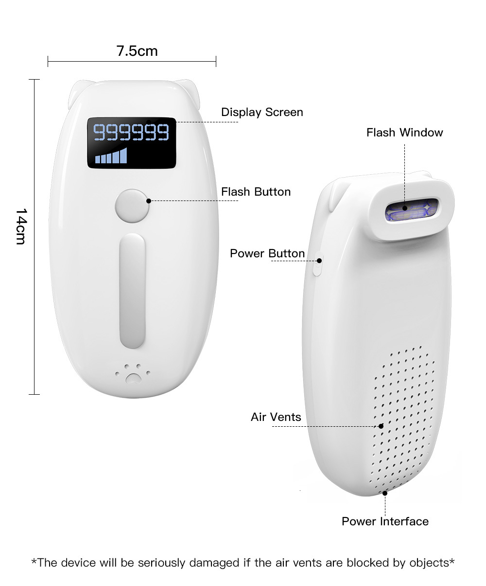 IPL Laser Epilator For Women Home Use Permanent Removal Electric Painless Threading Whole Body Hair Remover Depilatory