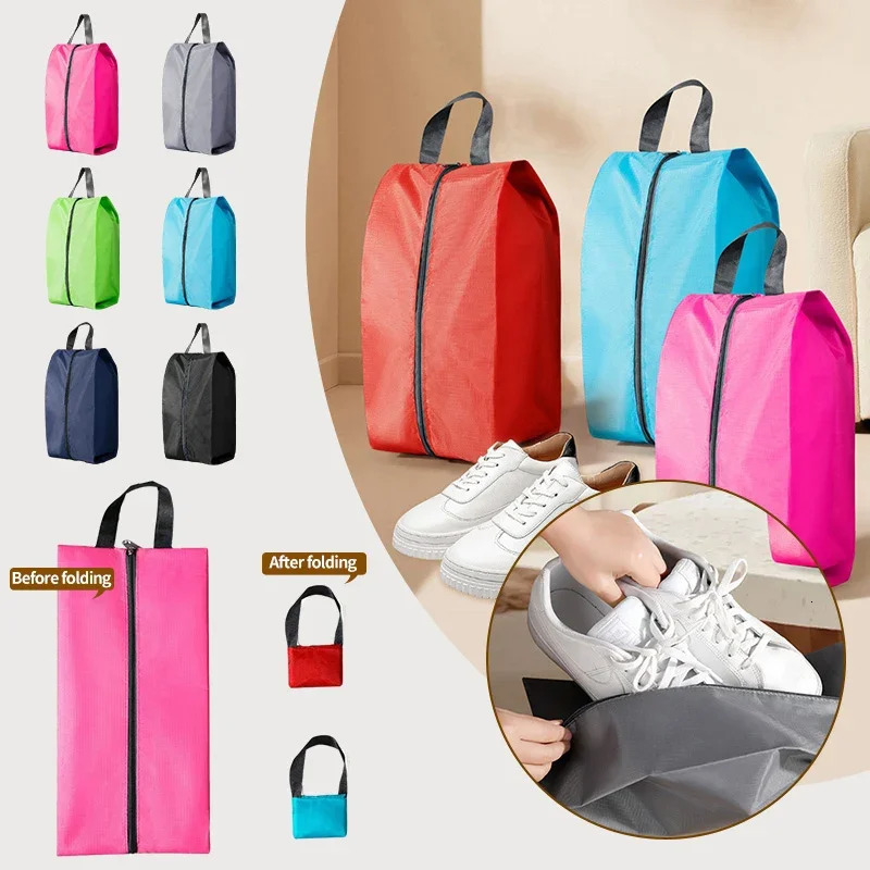 Portable Shoe Storage Bags Travel Cover Pouch Waterproof Pocket Unisex Zipper Organizer Bag Moistureproof Pack 241226