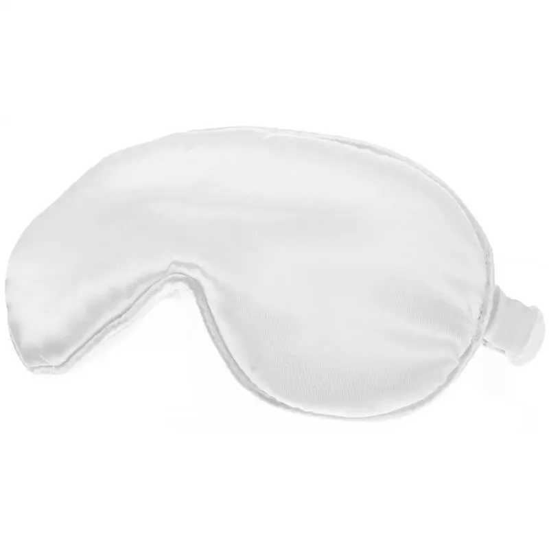 1Pc Silk Sleeping Eyeshade Double Sided Silk Eye Mask Breathable Blindfold Night Eye Patch Sleeping Eye Mask Eye Care (White)XJ250103