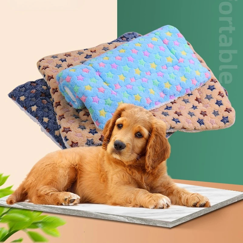 Pet Mattress Plush Dog Kennel Ultra Fluffy Soft Blankets Pet Mat for Kitten Cats Puppy Warm Kennel Pet Bed Dogs Blanket Washable 241226