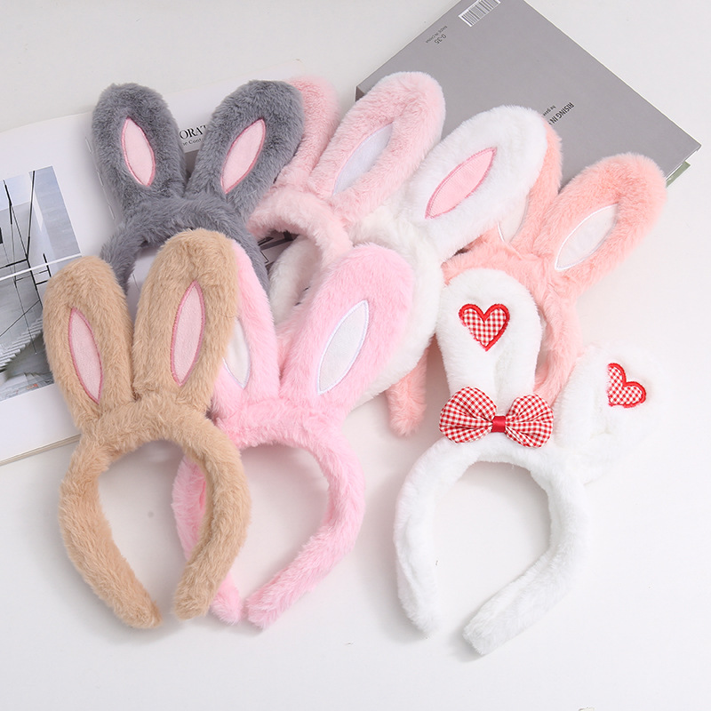 Cartoon Plush Hair Hoop Girl Cute Rabbit Ears Fury Headband Autumn/Winter Press Hair