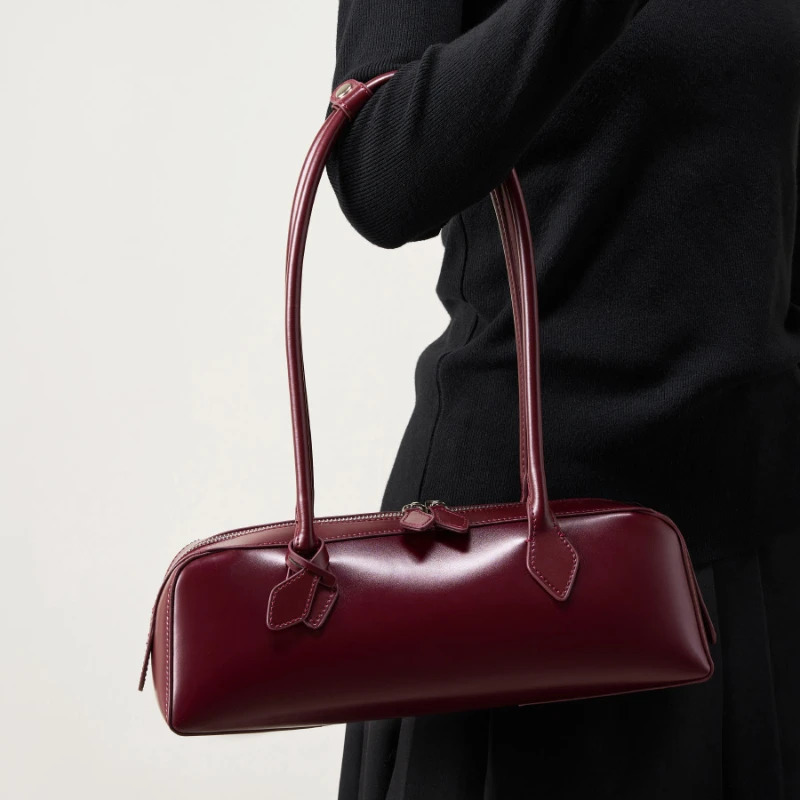 Cowhide Leather Shoulder Bag hot for Women - Underarm Tote with Long Handle, Ladies Handbag