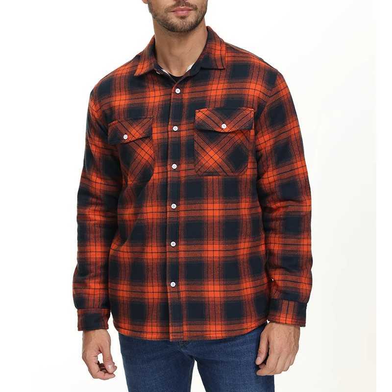 MAGCOMSEN mens wool plain flannel shirt jacket button up casual cotton jacket thick spring work jacket Sherpa jacket W250103