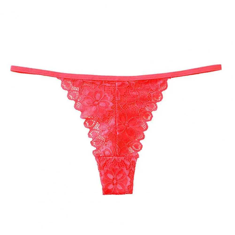 Summer Panties Women Low Rise Cotton T-Shape Panties Crochet Lace Hollow Out Breathable Thong Women Briefs ThinXJ250103