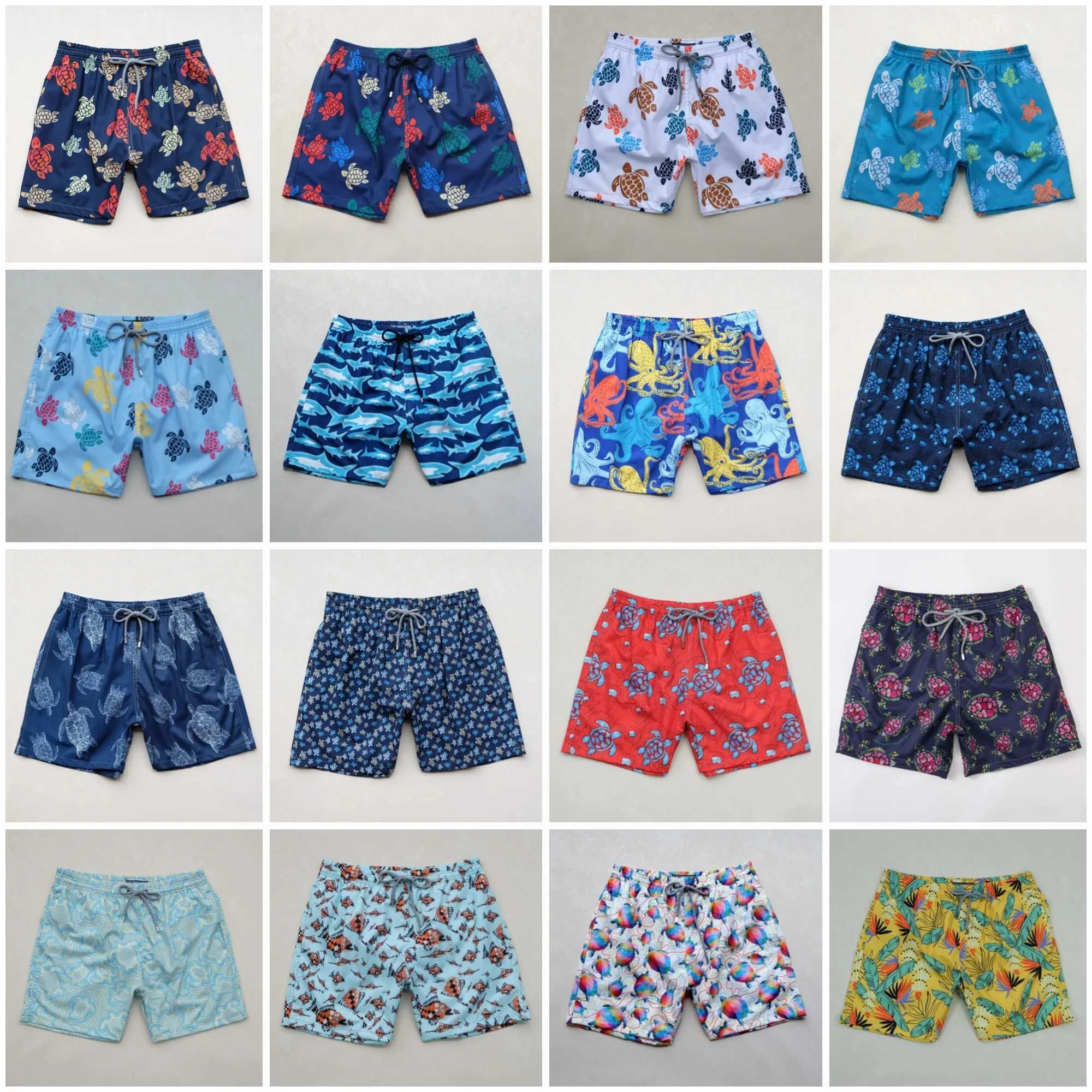 Men's Shorts High quality summer waterproof quick drying 4-way elastic board shorts mens beach shorts Vilebreq turtle brand swimming shorts H250102