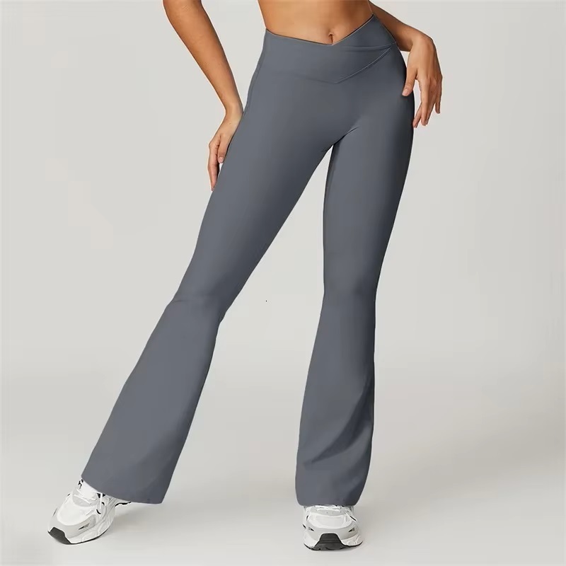 Flared Leggings Pants Scrunch Sports Tights Woman High Waisted Bell Bottoms Push Up Yoga Legging Fiess Workout Legins