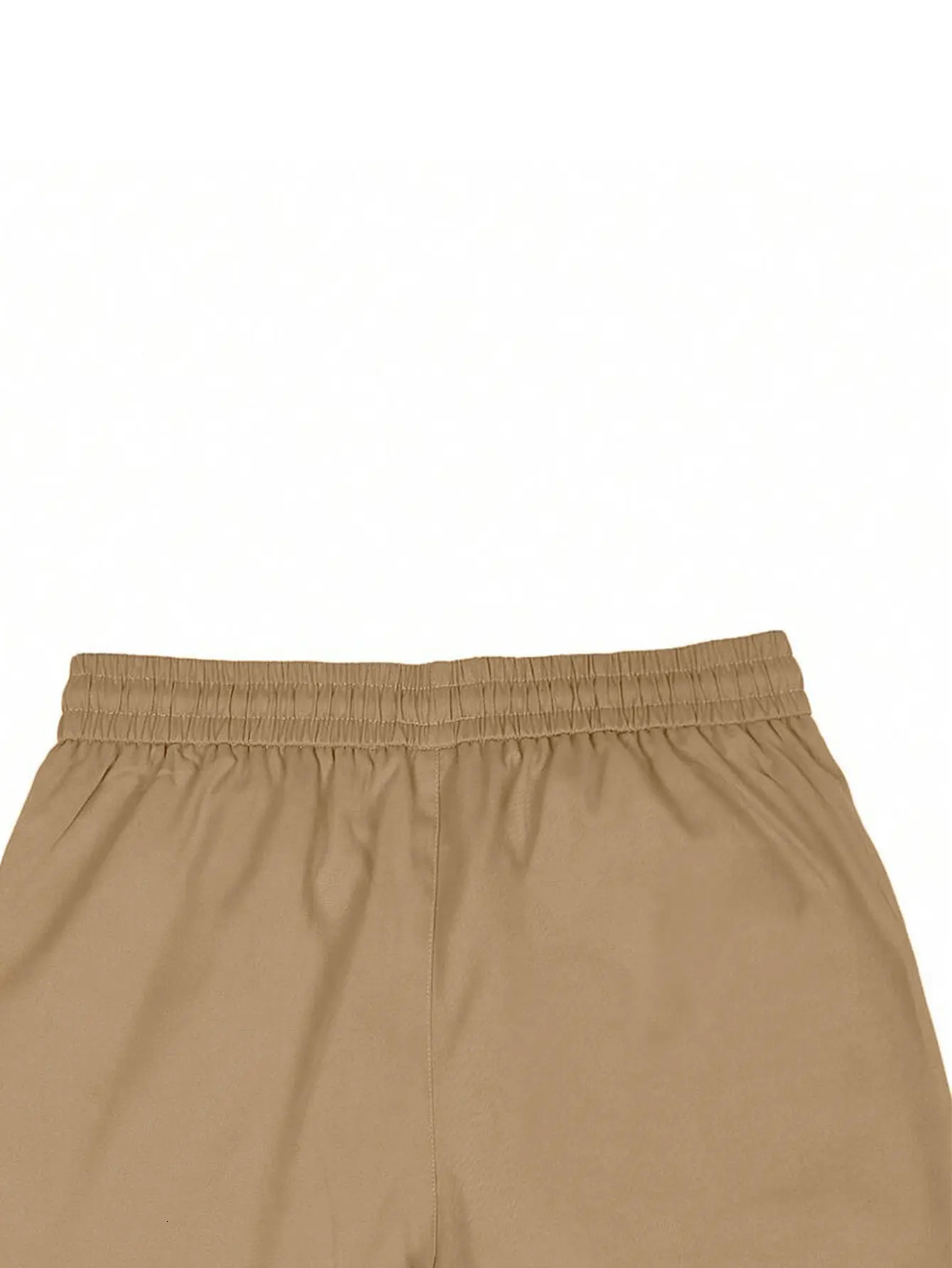 Mens Solid Color Drawstring Waist Trousers Regular Fit Casual Fashion Trousers Drawstring Trousers Pocket Trousers 250103