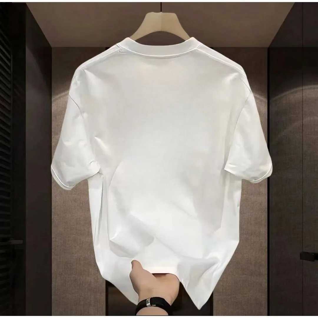 Trendy Printed T-shirt Mens Cotton Breathable Sweat Absorbing Top High Quality Sportswear Fashionable Mens Clothing 2024 NewXJ240102