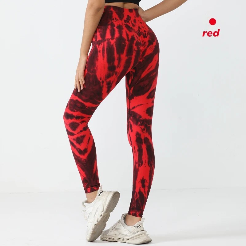 Tie Dye For Women's Seamless High Waisted Sexy Sit Up Yoga Pants Gym Fiess Leggings Abdominal Control Training Runnin