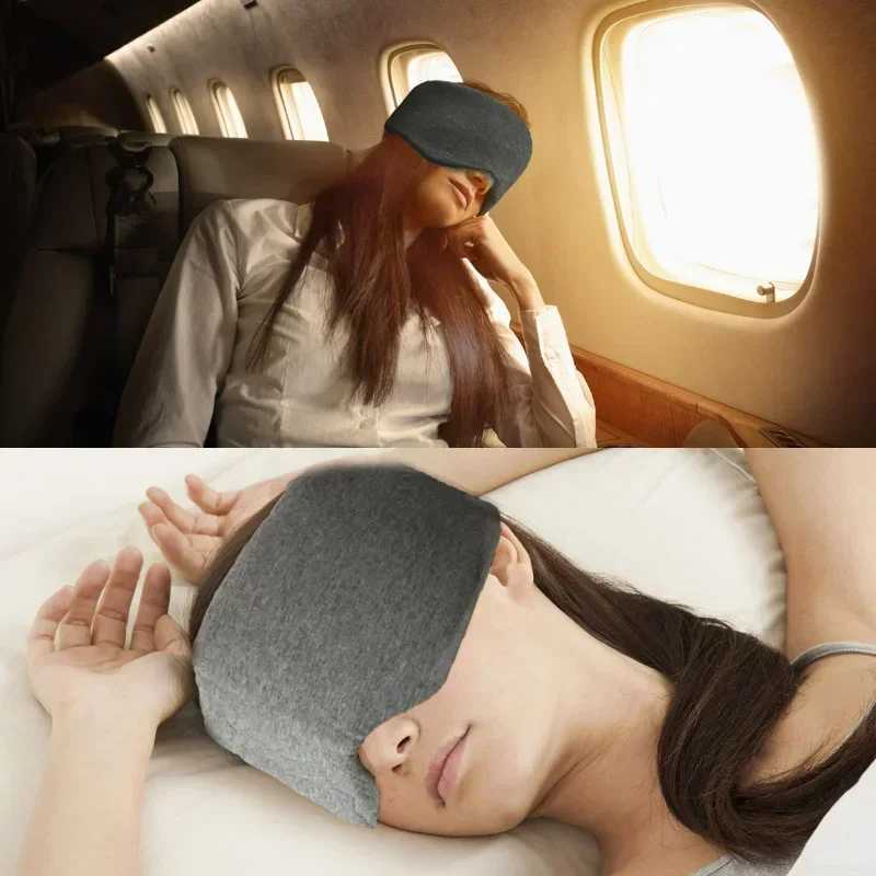 Travel Eyepatch Sleeping Eye Mask Cotton Silk Sleep Mask Blindfold Eye Cover Eye Patch Women Men Soft Portable BlindfoldXJ250103