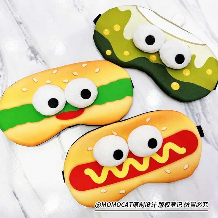 Funny Hamburger Sleep Mask Cute Soft Eye Cover Travel Rest Eye Band s Eyeshade Patch Blindfold For Women Girls Eye MaskXJ250103