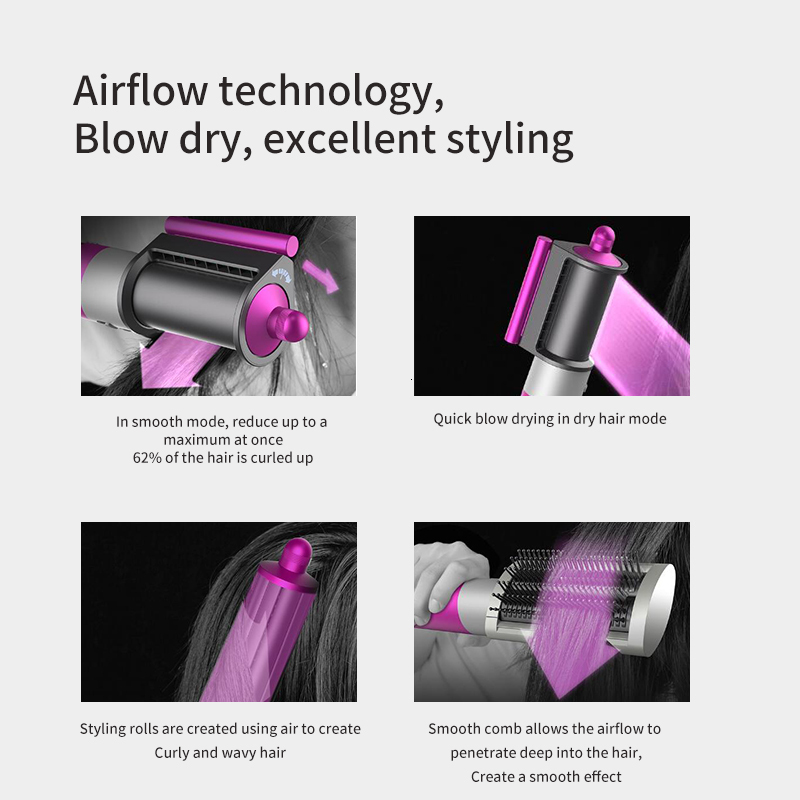 6 In 1 Style Dryer Hot Comb Set Professional Curg Iron Straightener Styg Tool For Women Hair Styler Household