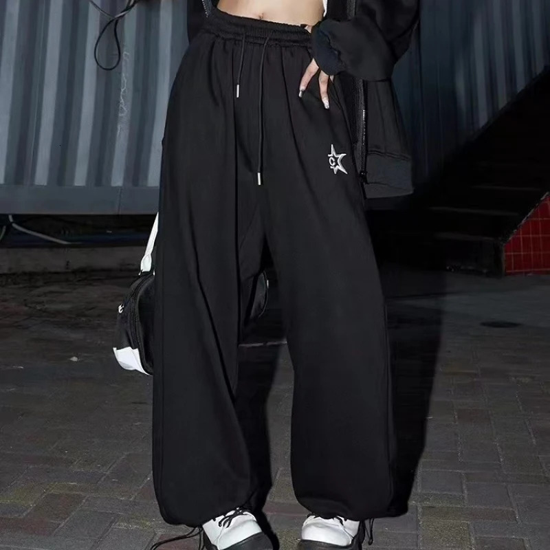 American celebrity printed womens oversized pants loose casual sports pants spring and summer ultra-thin womens Trouser Y2K 250102