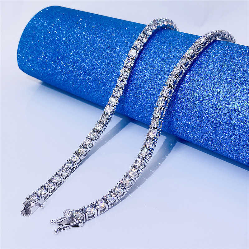 10K Real Gold Fine Jewelry 5mm 16 18 20 22 24 26 28 Chain VVS Moissanite Diamond Tennis Necklace