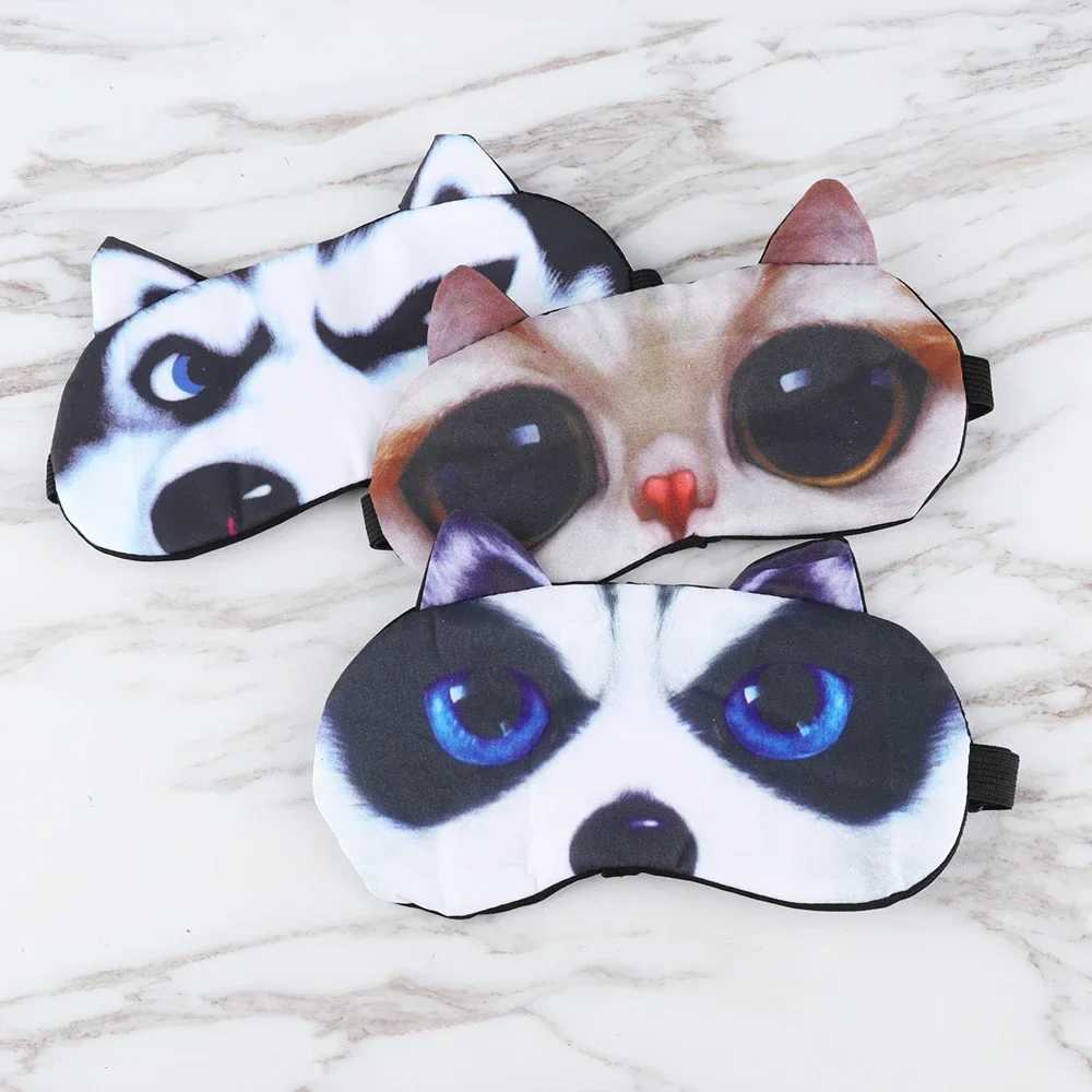 Cute Cat Dog Sleep Mask Eyeshade Cover Eye Mask Natural Sleeping Soft Blindfold Eyepatch Sleep Eyeshade Eye Cover 1pcsXJ250103