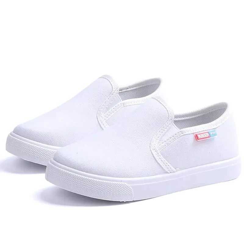JGVIKOTO Fashion Boys Canvas Shoes Fashion Soft Breathable Childrens Casual Sports Shoes Childrens Flat Shoes Solid Color Sliders 27-38 M250103