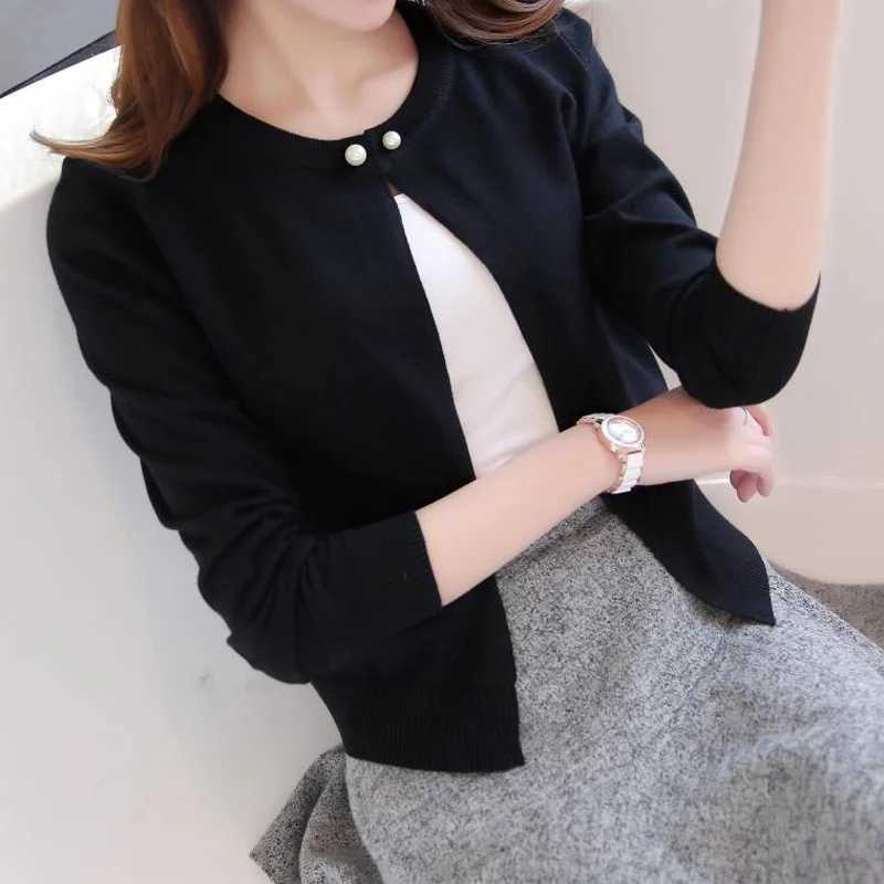 Spring sweaters cardigans sun skirts shaving thin jackets sleeping sweaters summer air conditions black M250102