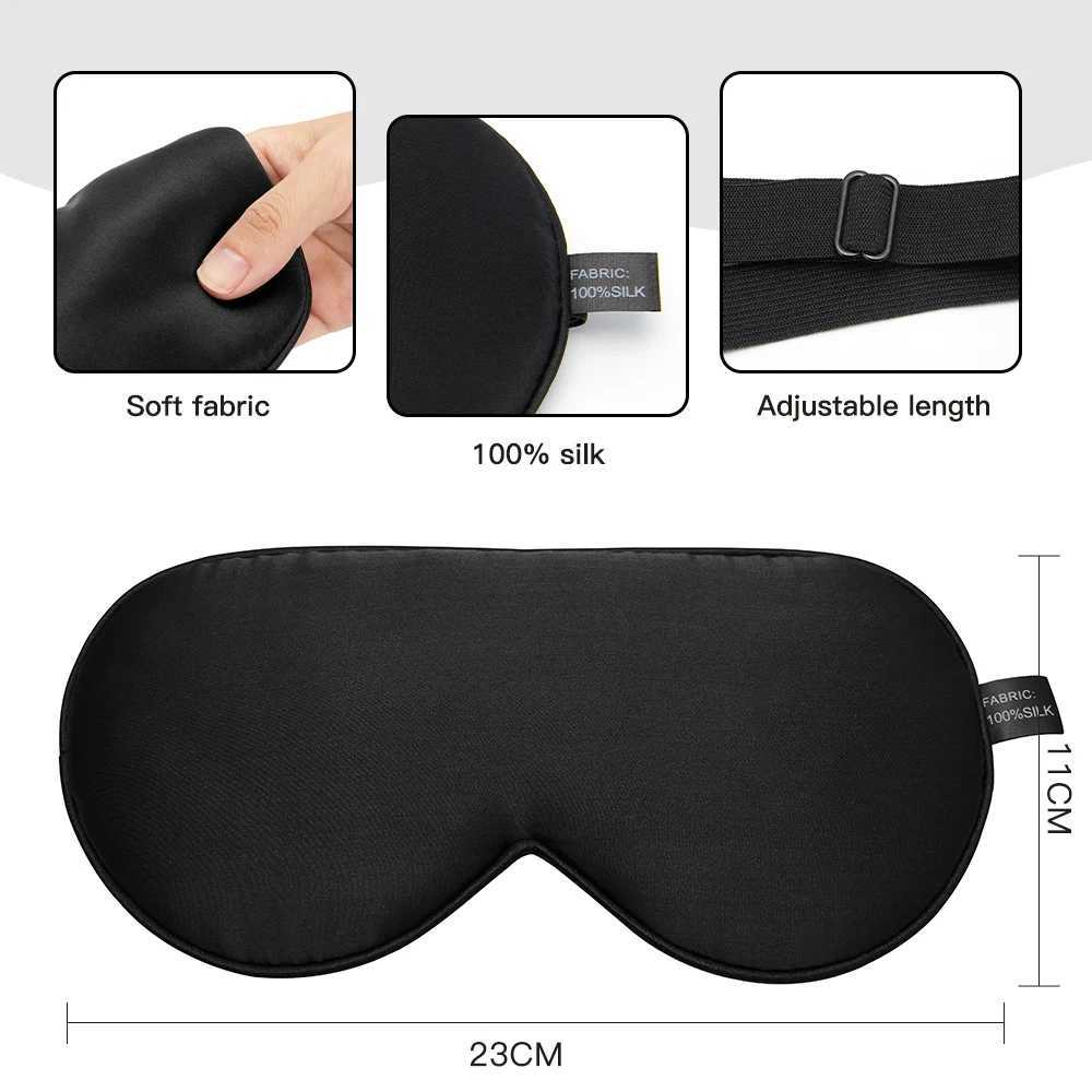 100% Natural Mulberry Silk Sleep Mask Soft Eye Patches Soft Blindfold Smooth Eye Mask Eyeshade Eye Cover Patch Bandage ComfortXJ250103