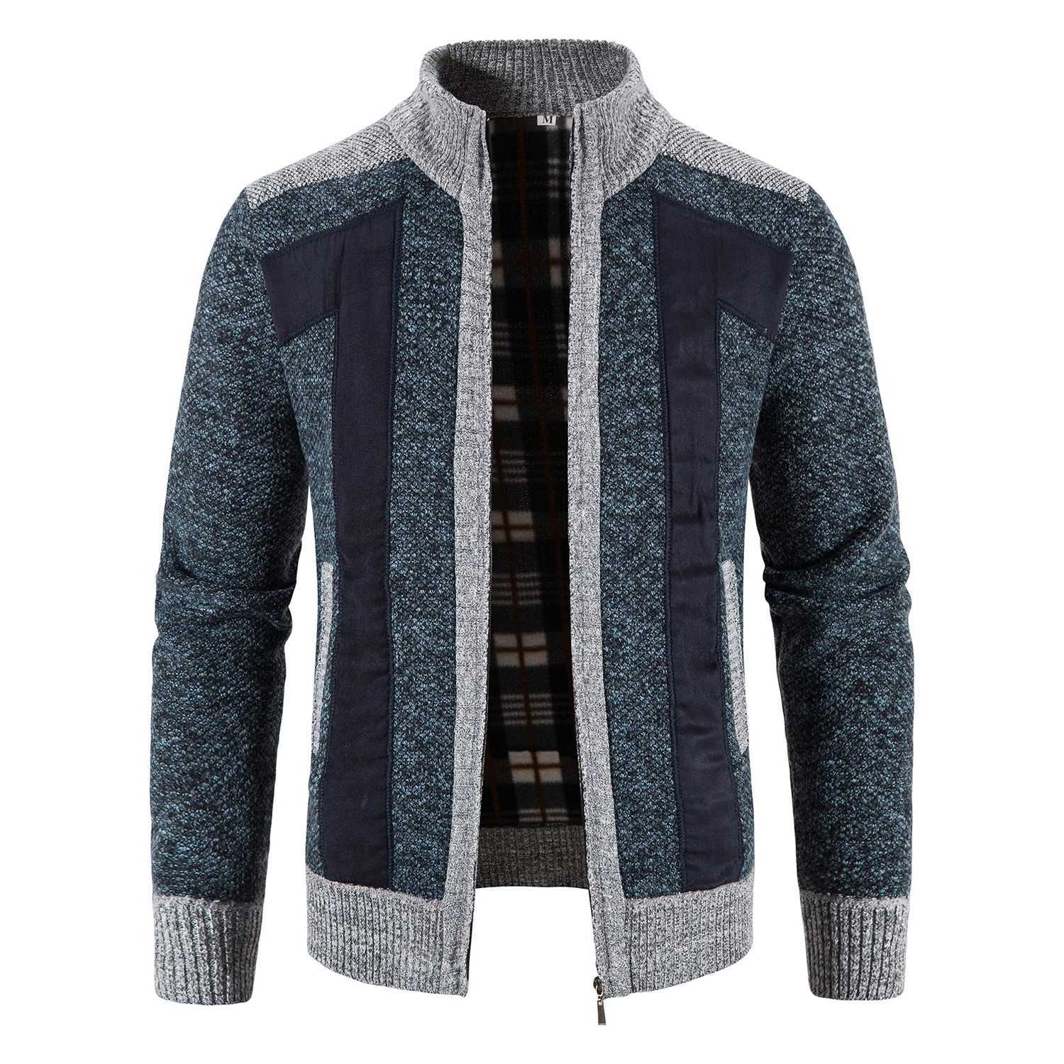 Autumn Spring Sweater Mens Open Zipper Turtle Neck Jacket Y2K Sweater Winter Hombre Cold Coat Knitted Jumper Sweater W250103