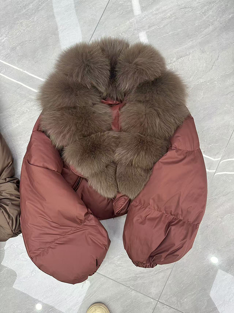 Winter New White Duck Down Snow Parka High Quality Big Real Fur Jacket Warm Pocket Waterprtoof Overcoat For Women