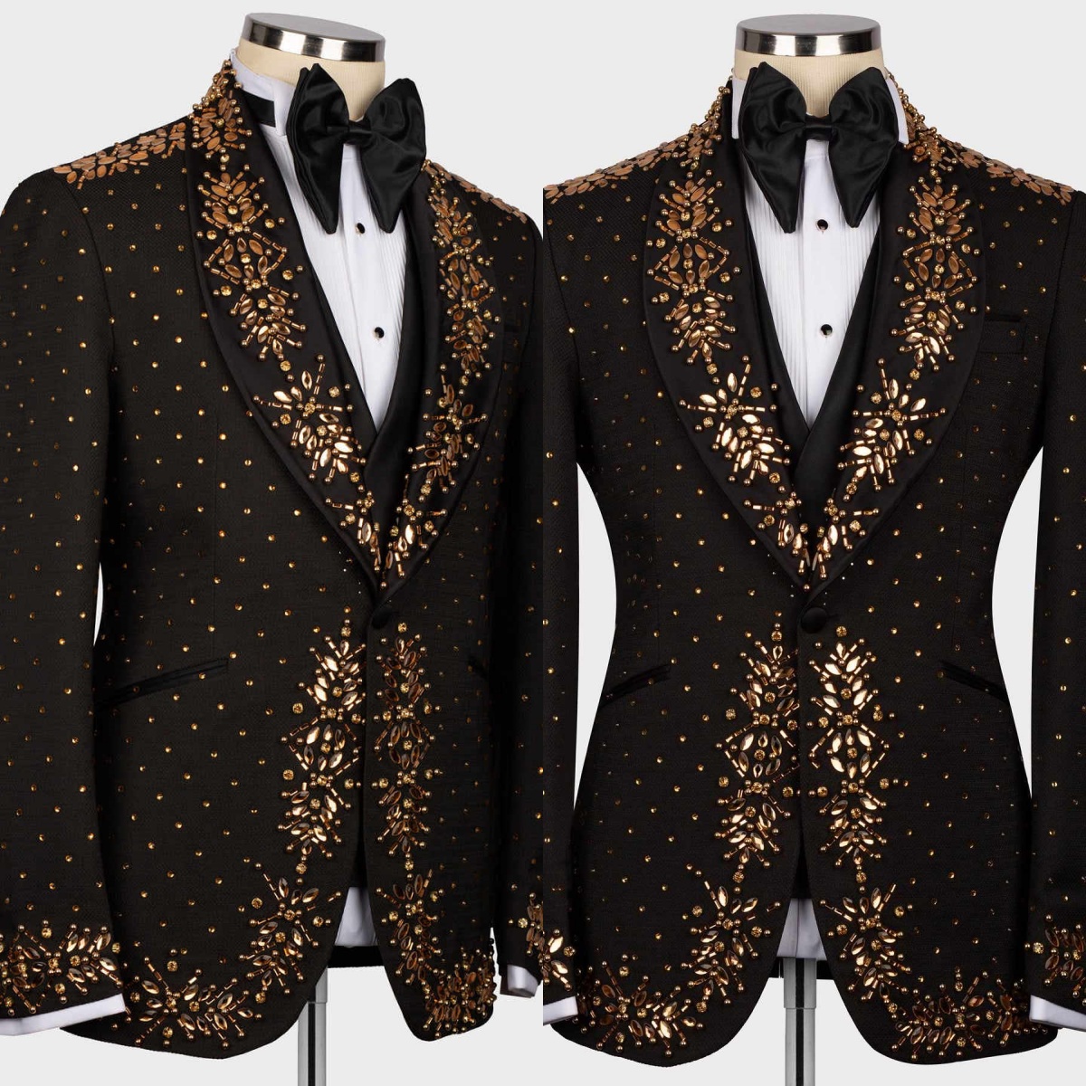 Luxury Wedding Tuxedos Beaded Crystal 1 Piece Set Coat Men Suits Shawl Lapel One Button Groom Wear Party Event Customized