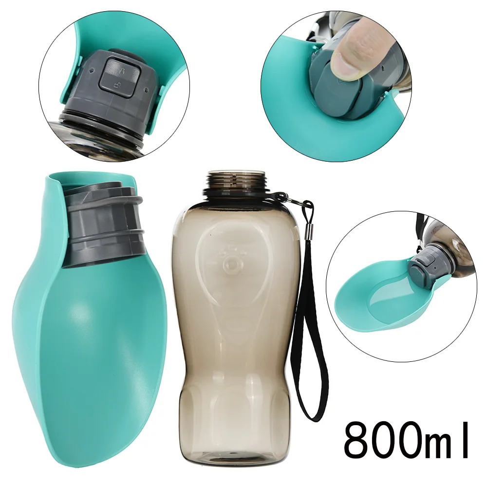 800ml Protable Pet Dog Water Bottle for Small Large Dogs Outdoor Hiking Leakproof Puppy Drinking Bowl Golden Retriever Supplies 250103